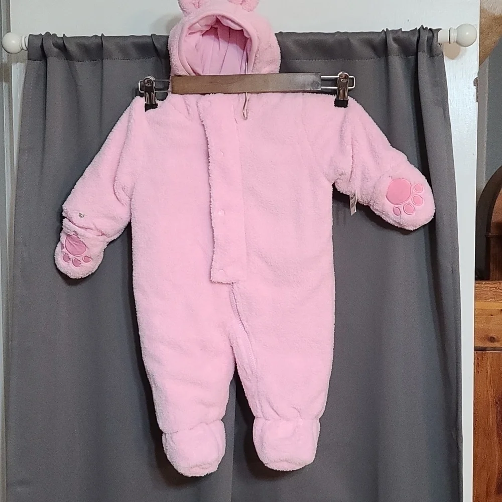 Falls Creek Baby NWT baby girl  winter zip up hooded‎ bunting 3-6 months
